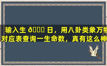 输入生 💐 日，用八卦类象万物对应表查询一生命数，真有这么神奇
